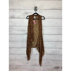 Giddy Up Glamour Women's Lightweight Cheetah Print Sleeveless Kimono One Size